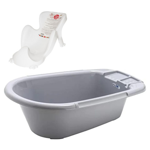 Rotho Bella Bath Tub (Stone Grey) + Jolly Jumper Eze Bather Bundle (Markham Store Pick Up Only)