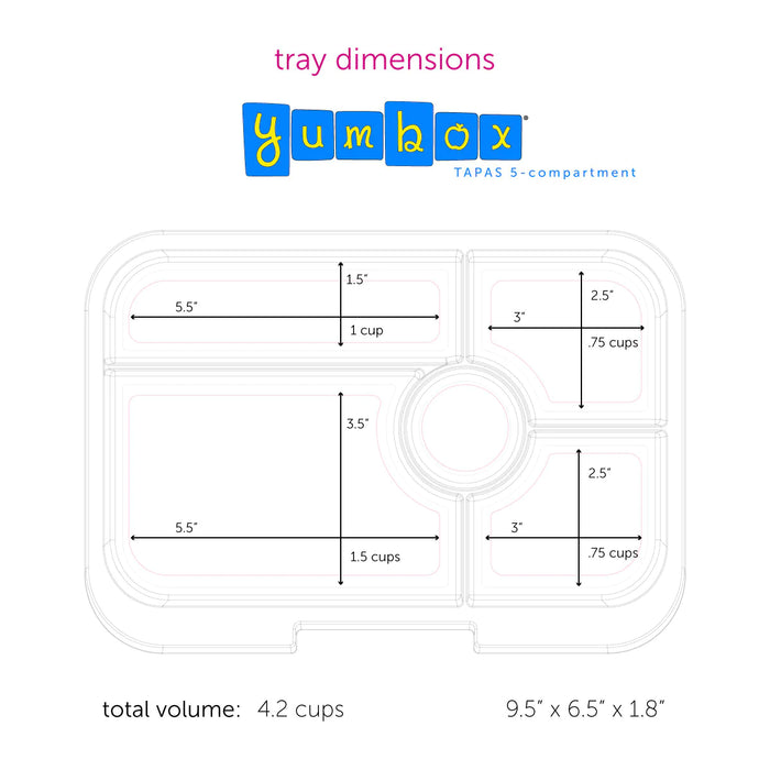 Yumbox Tapas 5 Compartment - Capri Pink w/ Bon Appetite Tray