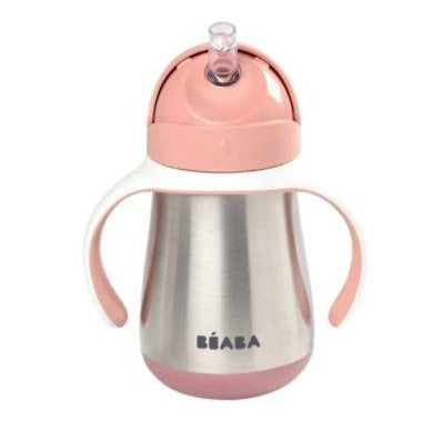 Beaba Stainless Steel Straw Sippy Cup - Rose 913482