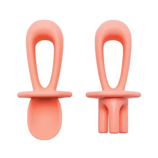 Tiny Twinkle Silicone Training Utensils - Coral