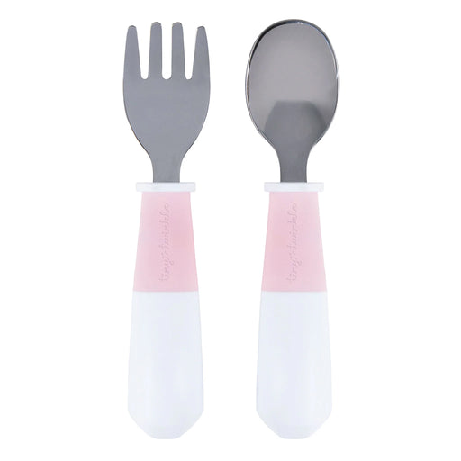 Tiny Twinkle Stainless Steel Fork & Spoon Set - Rose