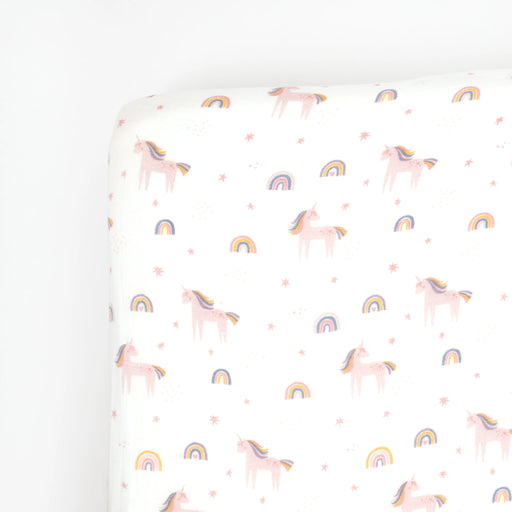 Lil North Co.Muslin Crib Sheet - Bright Unicorn