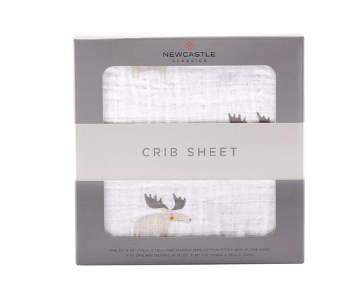 Newcastle Cotton Muslin Crib Sheet - Mister Moose (616)
