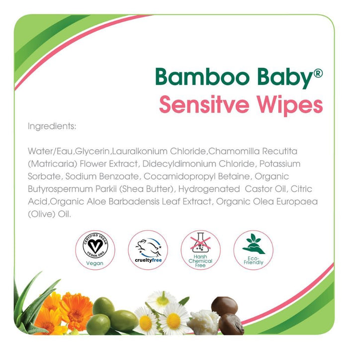 Aleva Naturals Bamboo Baby Sensitive Wipes 72ct