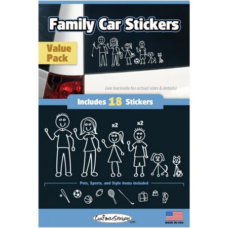 Family Sticker Cool Family White 18pcs