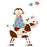 Ad Zif Color Print Cow Girl