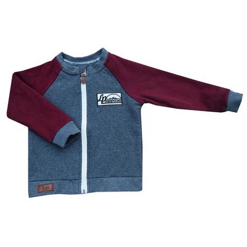 L&P Robson Sweater - Charcoal & Burgundy 6-12m