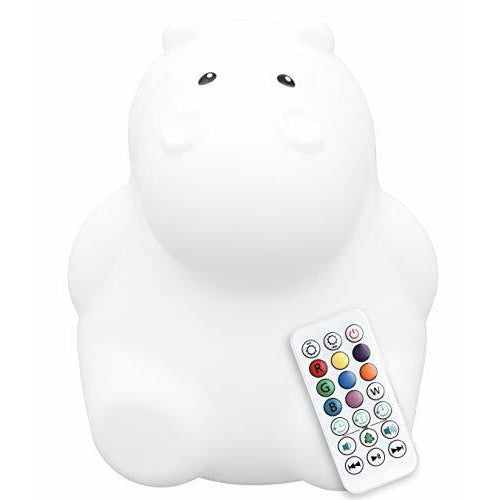 Lumipets LED Hippo Night Light with Remote