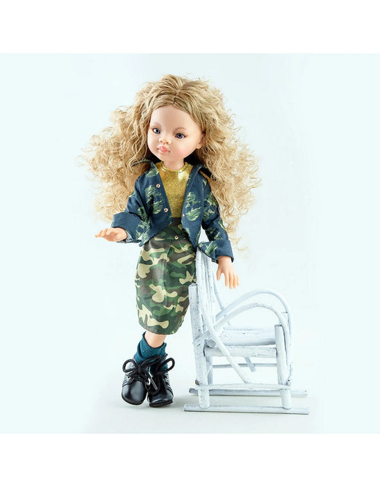 Paola Reina Las Amigas Doll Clothing - Camouglage Skirt & Jacket