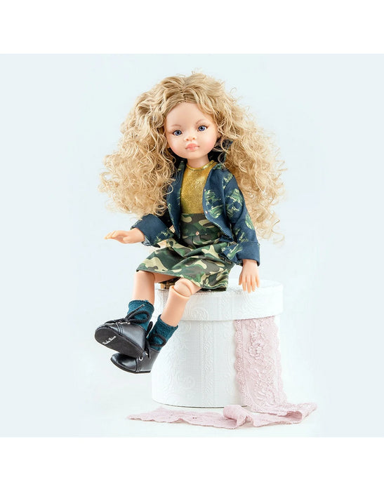 Paola Reina Las Amigas Doll Clothing - Camouglage Skirt & Jacket