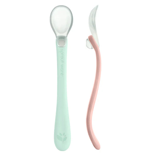 Green Sprouts Silicome And Sprout Ware First Food Spoons - Sage/Pink