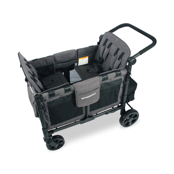 WonderFold W4 Elite Quad Stroller Wagon - Charcoal Gray