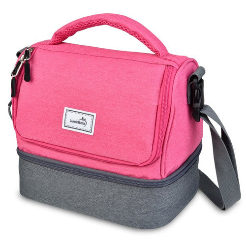 Lunchbots 2-Compartment Lunch Bag - Pink