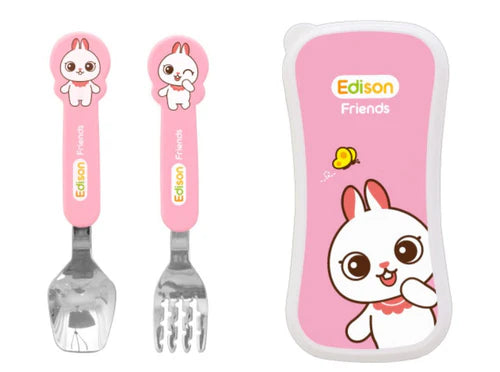 Edison Friends Spoon&Fork Case Set - Rabbit