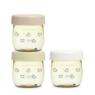 Grosmimi Dotgom PPSU Baby Food Jar 250ml - White/Pure Gold/Rose Gold
