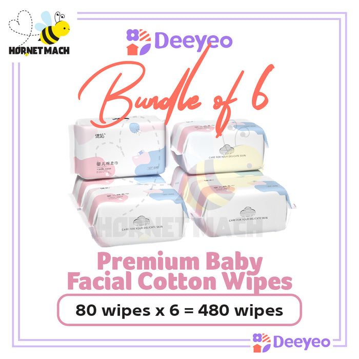 Deeyeo Cotton Dry Wipes 80pc