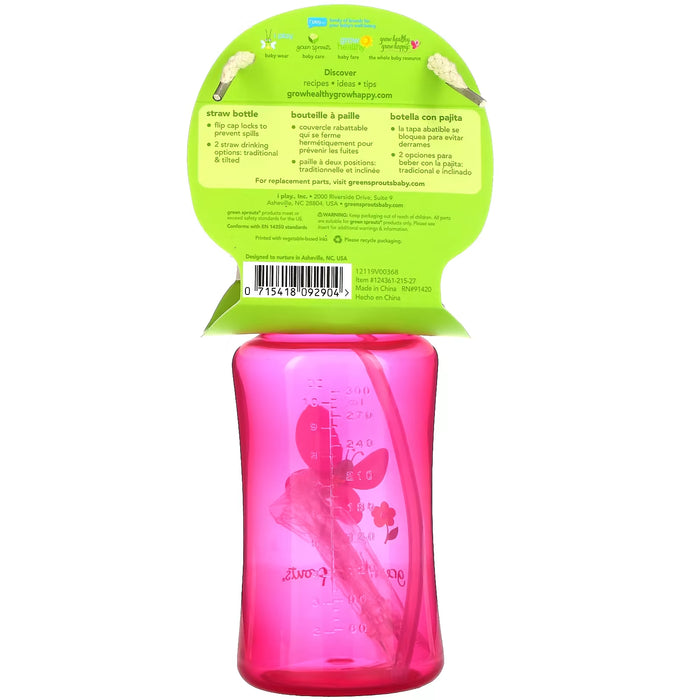 Green Sprouts Straw Bottle Pink 9m+