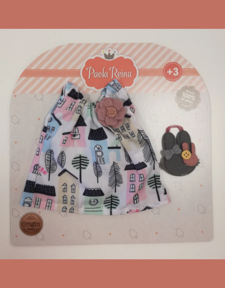 Paola Reina Las Amigas Doll Clothing - Little House Dress and Handbag