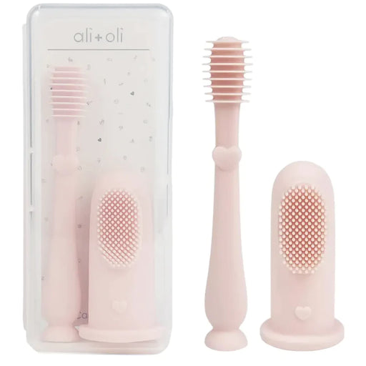 Ali + Oli Baby Finger Toothbrush&Tongue Cleaner - Blush