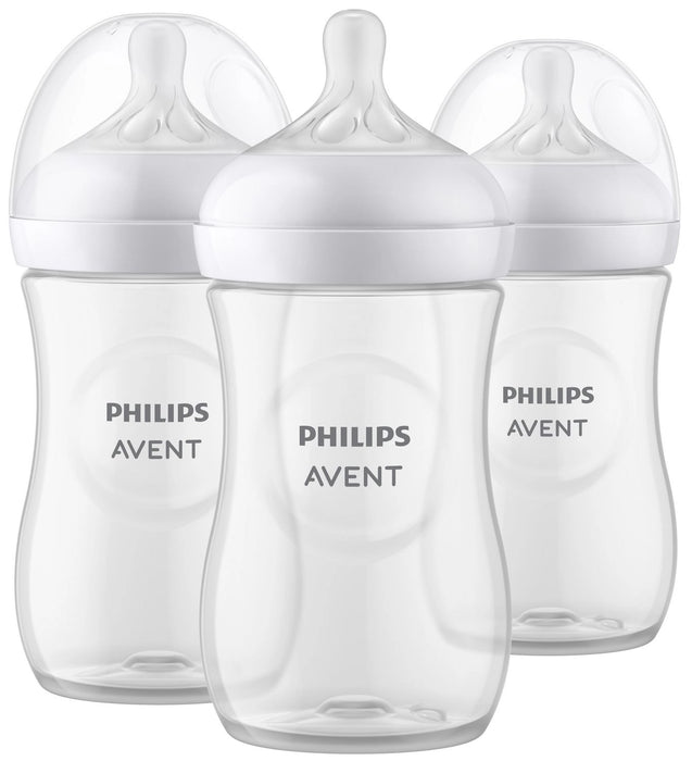 Avent Natural Bottle Clear 9oz - 1M+ 3pack