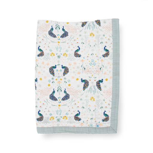 Little Unicorn Cotton Muslin Baby Quilt - Peacock