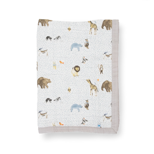 Little Unicorn Cotton Muslin Baby Quilt - Party Animals