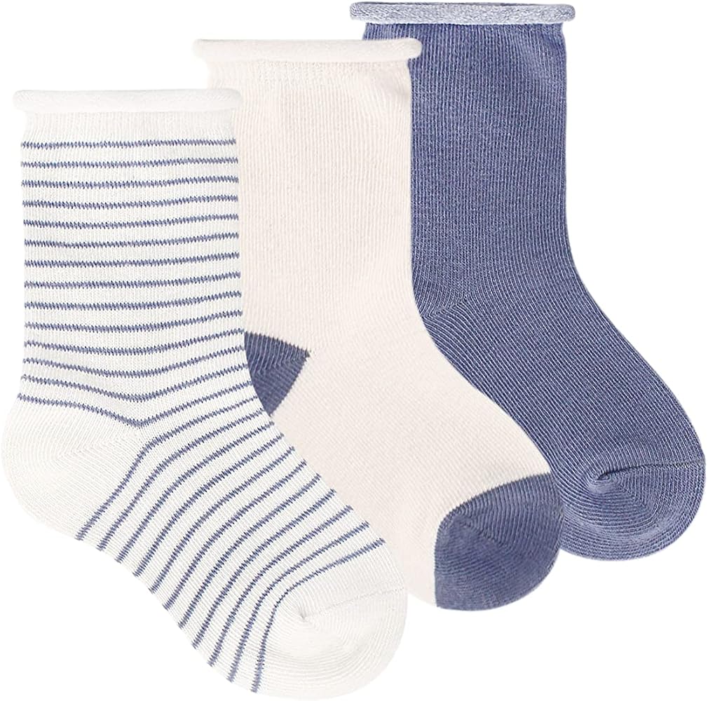 Snugabye Organic Cotton Toddler Crew Socks 3-Pack - Folkstone Grey