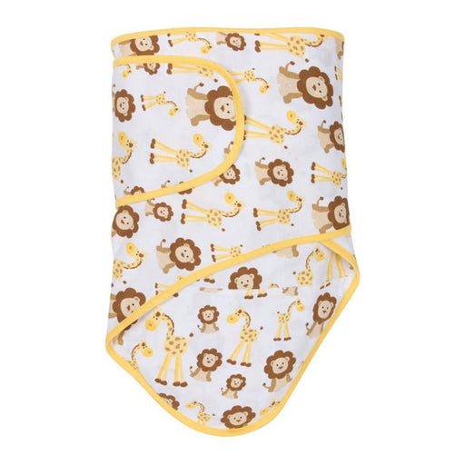 Miraclebaby Blanket Giraffes and Lions with Butter Yellow Trim