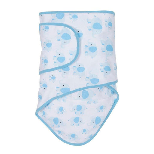 Miraclebaby Blanket Blue Elephants with Blue Trim