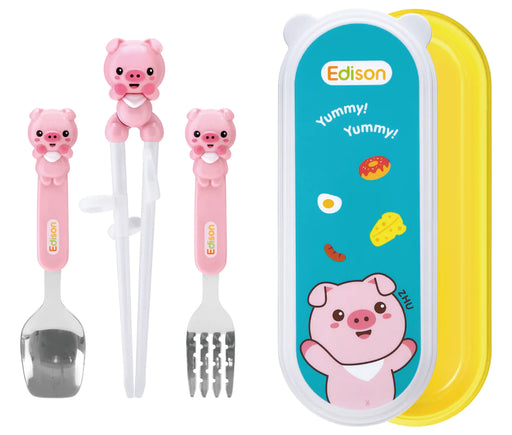Edison Friends Chopstick Set w/ Fork - Piggy