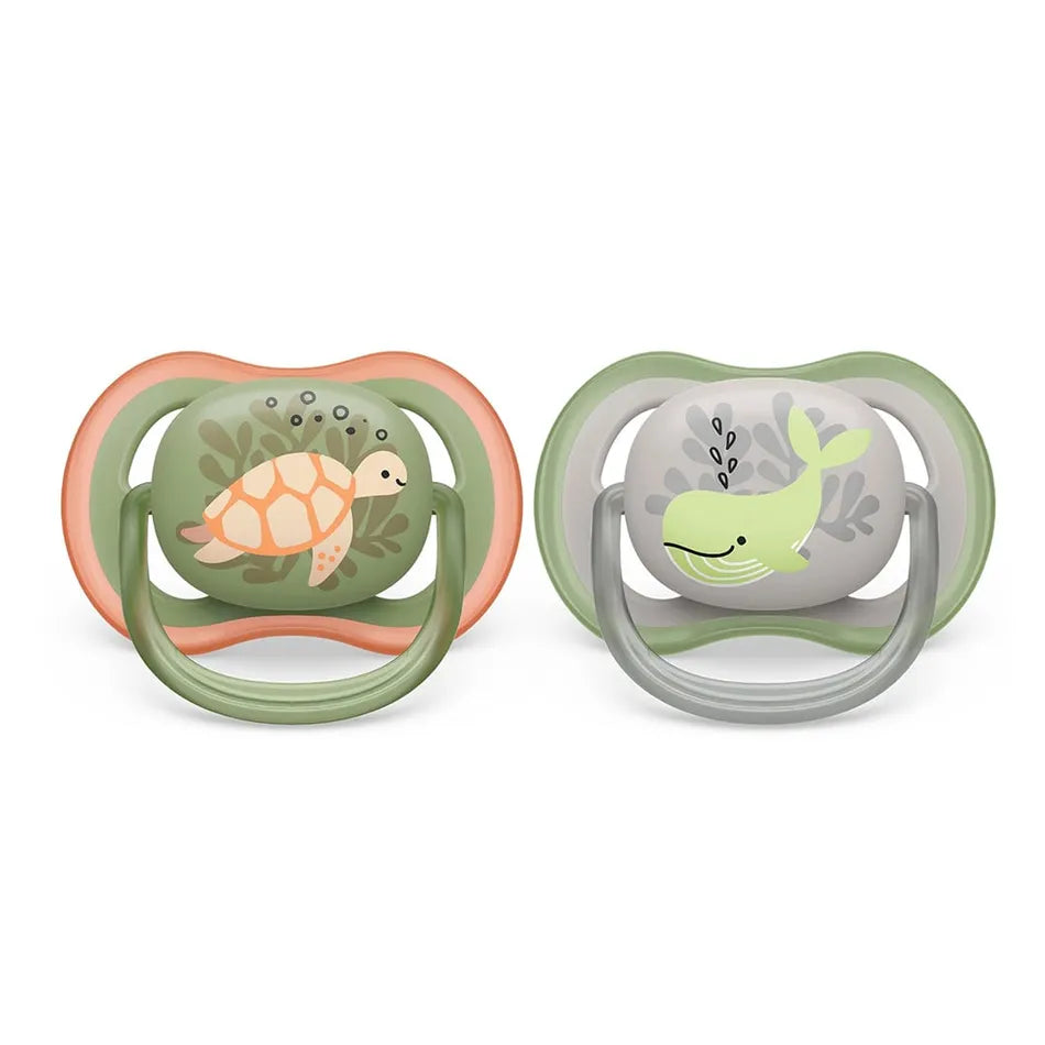 Avent Ultra Air Pacifier 2PK 6-18M - Turtle+Whale