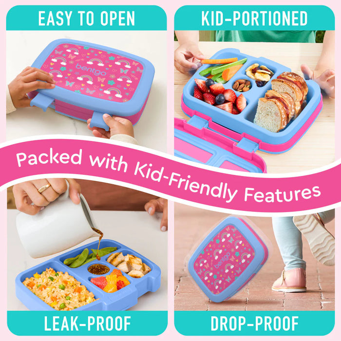 Bentgo Kids Print Lunchbox - Rainbows & Butterflies