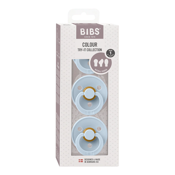 Bibs Try-It Colour Collection Baby Blue 3 Pack 0-6M