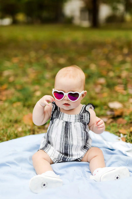Babiators Polarized Sweetheart Sunglasses - White 0-2Y