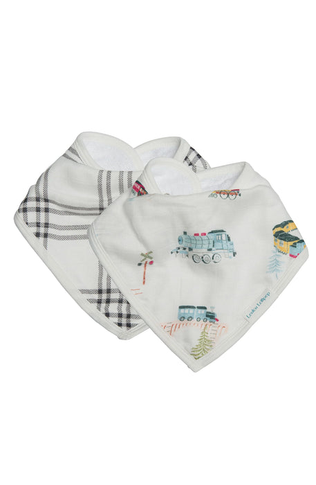 Loulou Lollipop Muslin Bandana Bib Set  - All Aboard BIBAAB