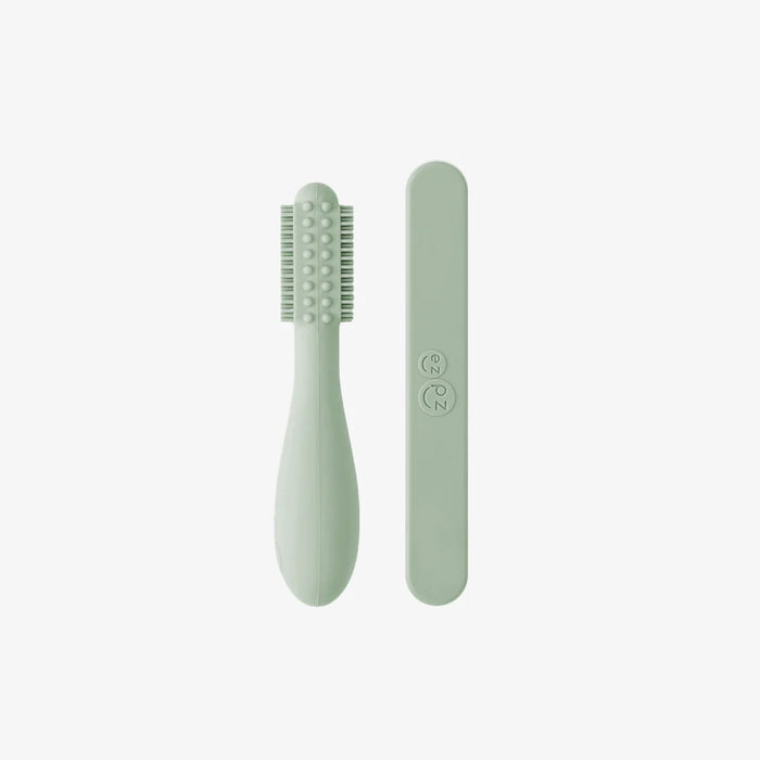 Ezpz Baby-Led Toothbrush+Sensory Tongue Depressor Dual Pack - Sage