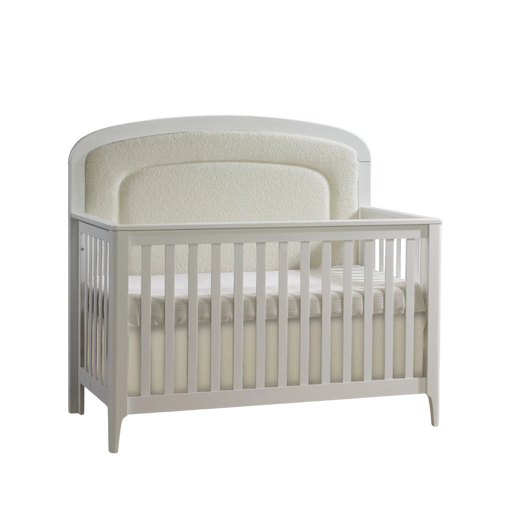 Natart Palo Convertible Crib with Upholstered Panel - White