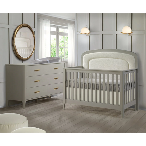 Natart Palo Convertible Crib with Upholstered Panel - Dove