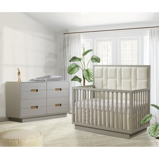 Natart Como Convertible Crib with Upholstered Panel - Dove