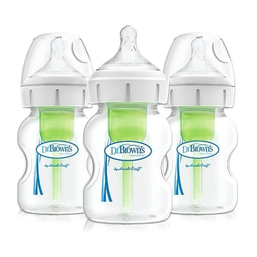 Dr Brown Options + Newborn Bottle Wide - Neck 150ml/5oz 3pk