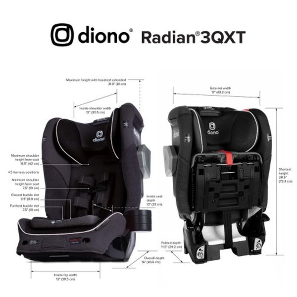 Diono Radian 3QXT Convertible Car Seat - Black Jet