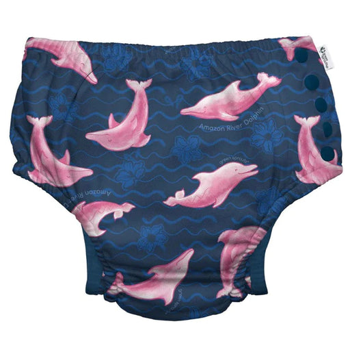 Iplay by Green Sprouts Eco Snap Swim Diaper - Navy Amazon River Dolphin