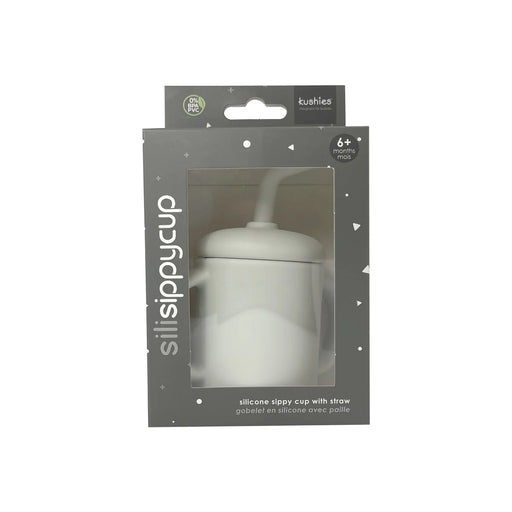 Kushies Silisippy Cup w/ Straw - Day Dream Grey