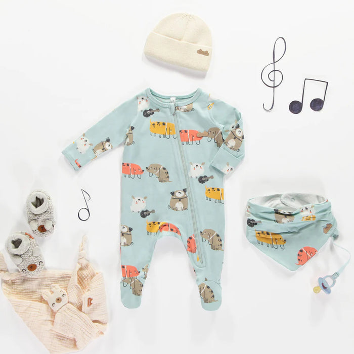 Souris Mini One Piece Long Sleeve Pajama - Ash Blue