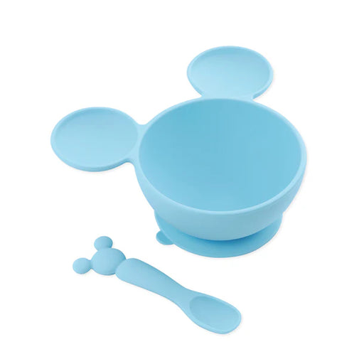 Bumkins Silicone First Feeding Set - Mickey Mouse Light Blue