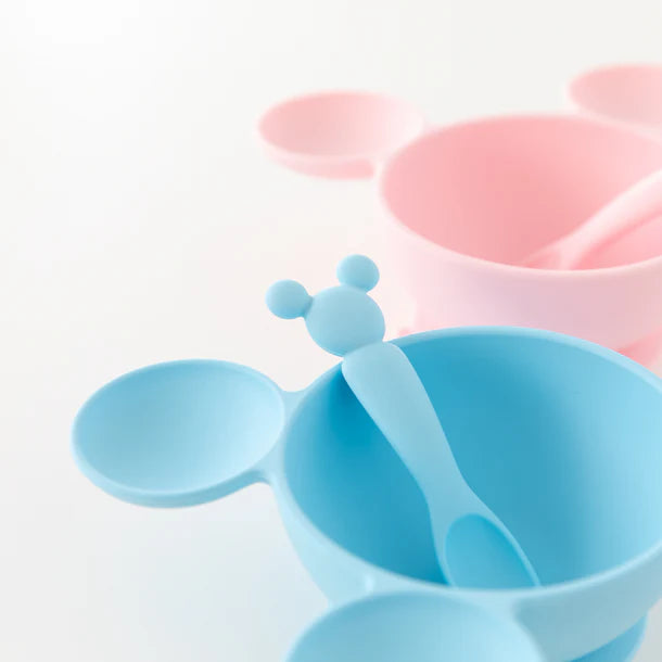 Bumkins Silicone First Feeding Set - Mickey Mouse Light Blue