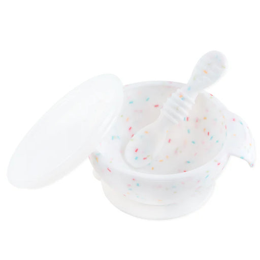 Bumkins Silicone First Feeding Set - Vanilla Sprinkle