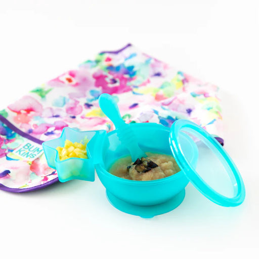 Bumkins Silicone First Feeding Set - Blue Jelly