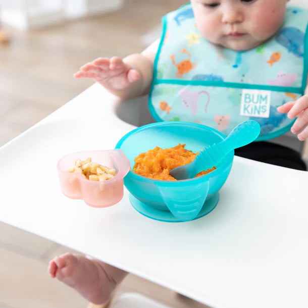 Bumkins Silicone First Feeding Set - Blue Jelly