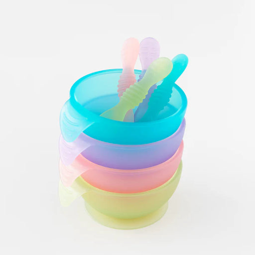 Bumkins Silicone First Feeding Set - Pink Jelly